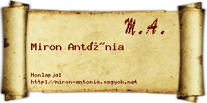 Miron Antónia névjegykártya